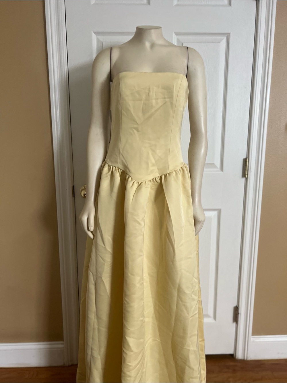 Princess Polly Soft Bloom Drop Waist Strapless Maxi Dress Yellow - Picture 12 of 16